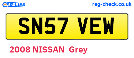 SN57VEW are the vehicle registration plates.