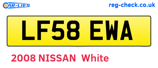 LF58EWA are the vehicle registration plates.