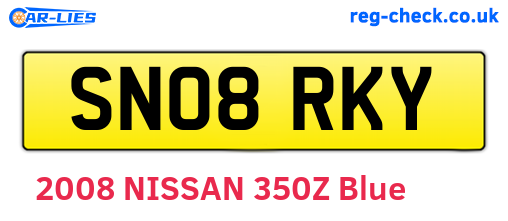 SN08RKY are the vehicle registration plates.