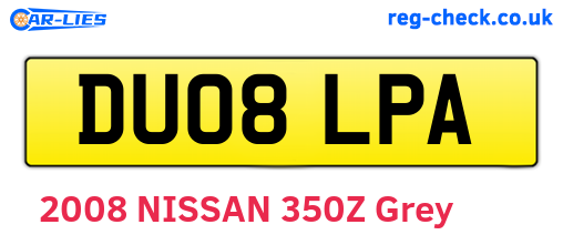 DU08LPA are the vehicle registration plates.