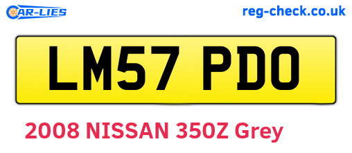 LM57PDO are the vehicle registration plates.