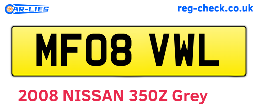 MF08VWL are the vehicle registration plates.