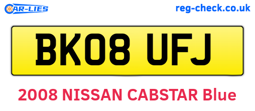 BK08UFJ are the vehicle registration plates.