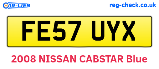 FE57UYX are the vehicle registration plates.