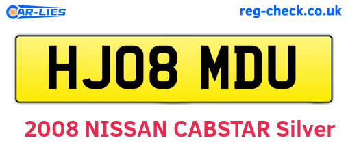 HJ08MDU are the vehicle registration plates.