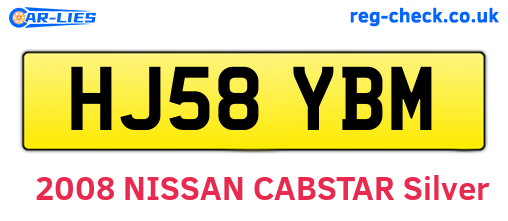 HJ58YBM are the vehicle registration plates.