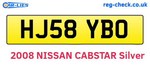 HJ58YBO are the vehicle registration plates.