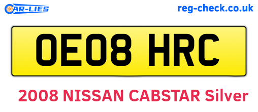 OE08HRC are the vehicle registration plates.