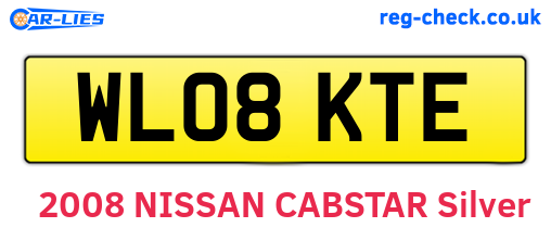 WL08KTE are the vehicle registration plates.