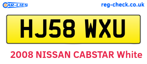 HJ58WXU are the vehicle registration plates.