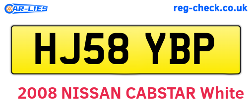 HJ58YBP are the vehicle registration plates.