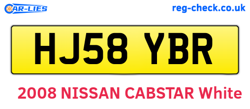 HJ58YBR are the vehicle registration plates.
