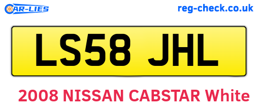 LS58JHL are the vehicle registration plates.