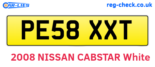 PE58XXT are the vehicle registration plates.