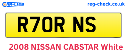 R70RNS are the vehicle registration plates.