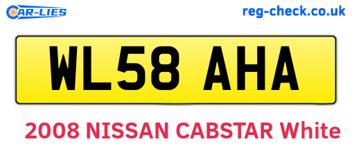 WL58AHA are the vehicle registration plates.