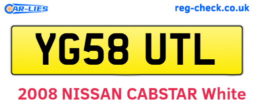 YG58UTL are the vehicle registration plates.