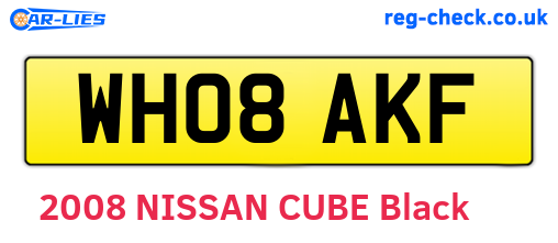 WH08AKF are the vehicle registration plates.