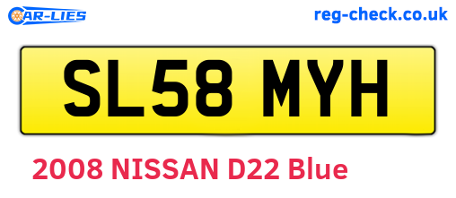 SL58MYH are the vehicle registration plates.