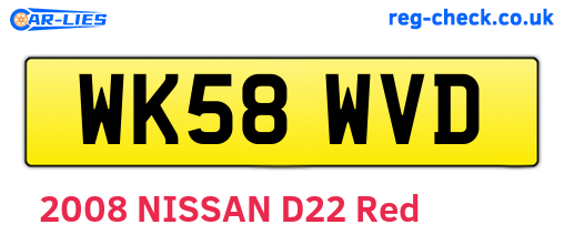 WK58WVD are the vehicle registration plates.
