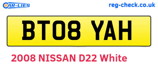 BT08YAH are the vehicle registration plates.