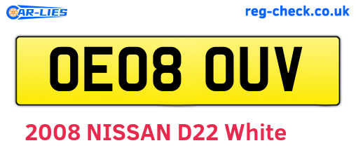 OE08OUV are the vehicle registration plates.