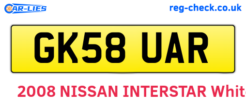 GK58UAR are the vehicle registration plates.