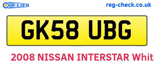 GK58UBG are the vehicle registration plates.