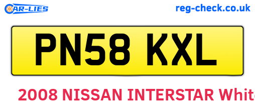PN58KXL are the vehicle registration plates.