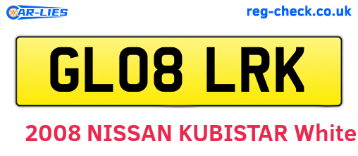 GL08LRK are the vehicle registration plates.