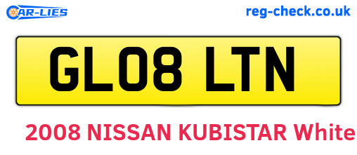GL08LTN are the vehicle registration plates.