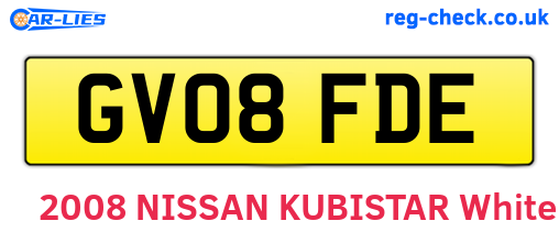 GV08FDE are the vehicle registration plates.