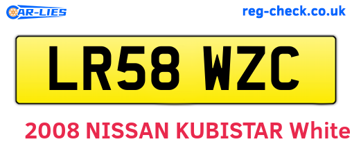 LR58WZC are the vehicle registration plates.