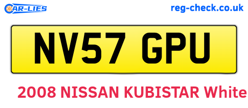 NV57GPU are the vehicle registration plates.