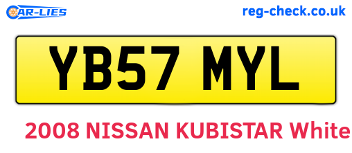 YB57MYL are the vehicle registration plates.