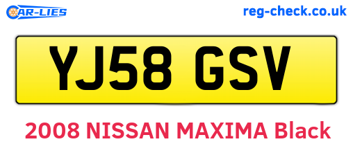YJ58GSV are the vehicle registration plates.