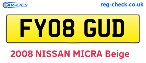 FY08GUD are the vehicle registration plates.