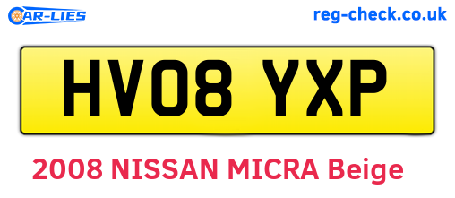 HV08YXP are the vehicle registration plates.