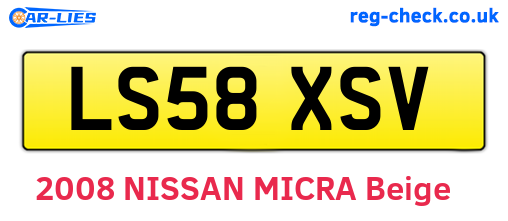 LS58XSV are the vehicle registration plates.
