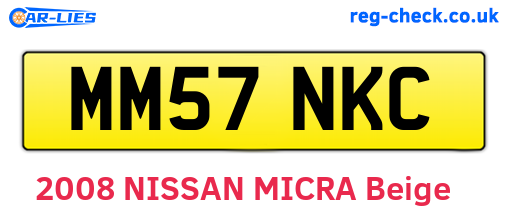MM57NKC are the vehicle registration plates.