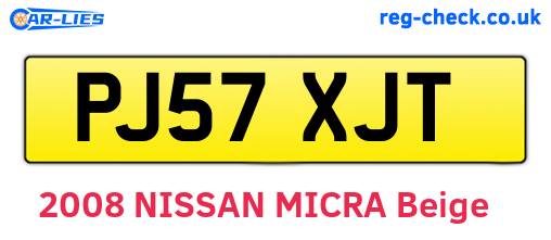 PJ57XJT are the vehicle registration plates.