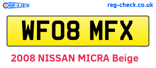 WF08MFX are the vehicle registration plates.