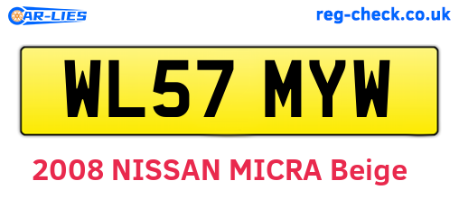 WL57MYW are the vehicle registration plates.