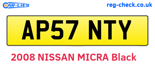 AP57NTY are the vehicle registration plates.