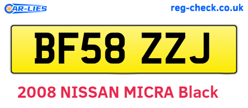 BF58ZZJ are the vehicle registration plates.