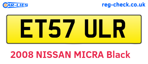ET57ULR are the vehicle registration plates.