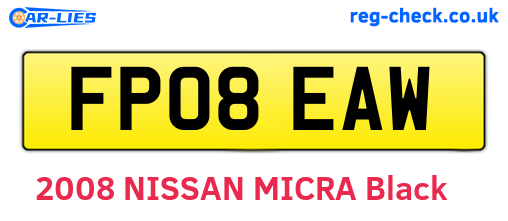 FP08EAW are the vehicle registration plates.