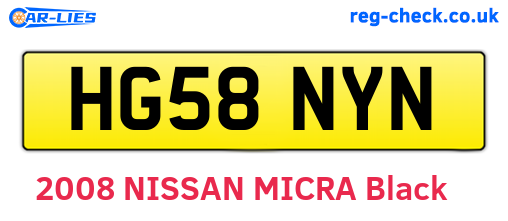 HG58NYN are the vehicle registration plates.