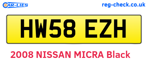 HW58EZH are the vehicle registration plates.