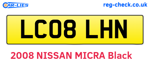 LC08LHN are the vehicle registration plates.